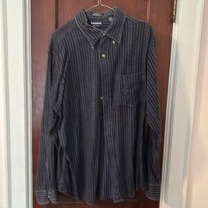 Tournament by Arrow Blue Stripped Flannel Shirt L